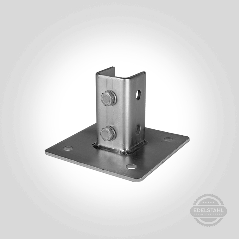Wandflansch Schienenfuss Edelstahl V2A