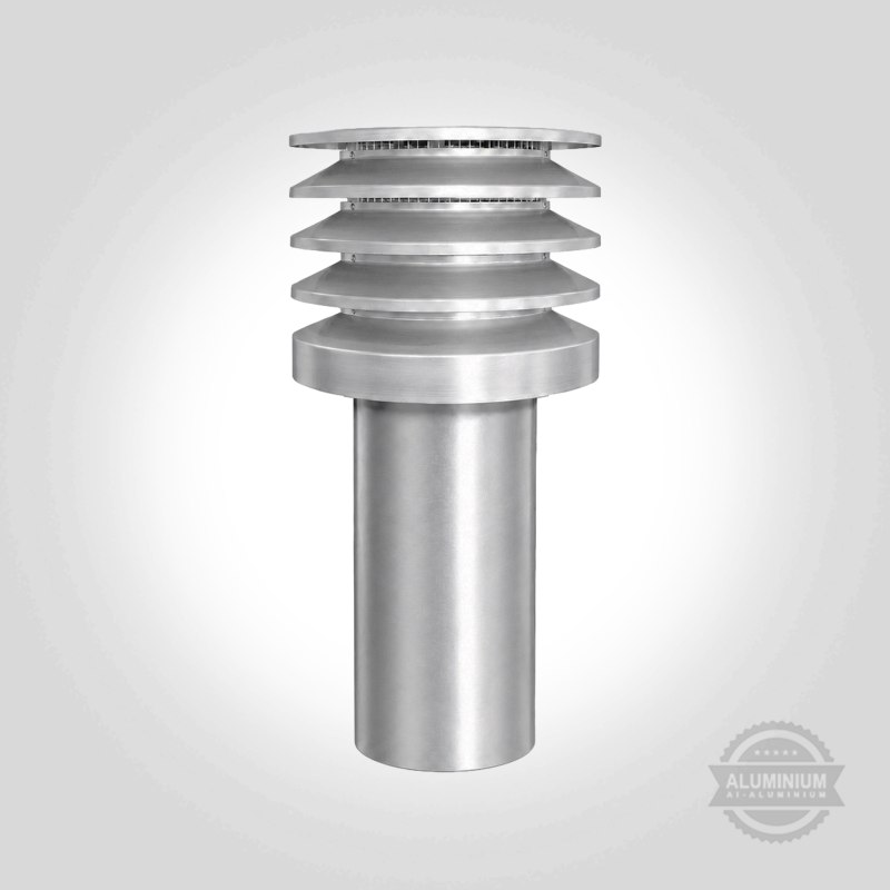 LAMELLENHUT rund mit Abschlusstrichter Typ CT Aluminium