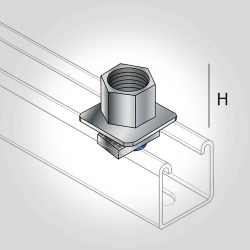 MONTAGEPLATTE 1/2" für Montageschiene verzinkt