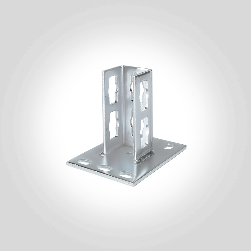 Wandflansch Schienenfuss längs für Konpf-System verzinkt 41 x 41 mm