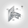 Wandflansch Schienenfuss längs für Konpf-System verzinkt 41 x 41 mm