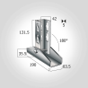 Gelenk-Verbinder 0-180° für Konpf-System verzinkt 41 x 41 mm