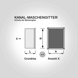 LÜFTUNGSKANAL-MASCHENGITTER vertikal auf Mass Edelstahl V2A