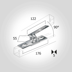 Gelenk-Verbinder 0-90° für Konpf-System verzinkt 41 mm