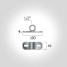 Grundplatte 100mm x 40mm x 4.0mm mit 1/2" Innengewinderohr, 90° geschweißt und verzinkt.