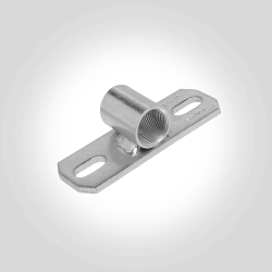 Grundplatte 100mm x 40mm x 4.0mm mit 1/2" Innengewinderohr, 90° geschweißt und verzinkt.