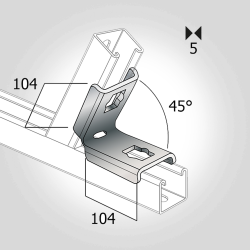 WINKELVERBINDER 45° L2 Knopf-System verzinkt