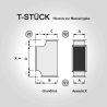 Lüftungststück Lüftungskanaltstück T-Stück Lüftungs-T-Stück Tstück Masszeichnung