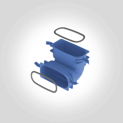 Bogen 90° vertikal zu: OVAL Einlegeschlauch (aussen: 132 x 52 mm, innen: 122 x 44 mm)
