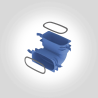 Bogen 90° vertikal zu: OVAL Einlegeschlauch (aussen: 132 x 52 mm, innen: 122 x 44 mm)