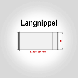 Nippel Rohrverbinder Lüftungsrohrverbinder Lüftungsnippel Langnippel Lüftungslangnippel