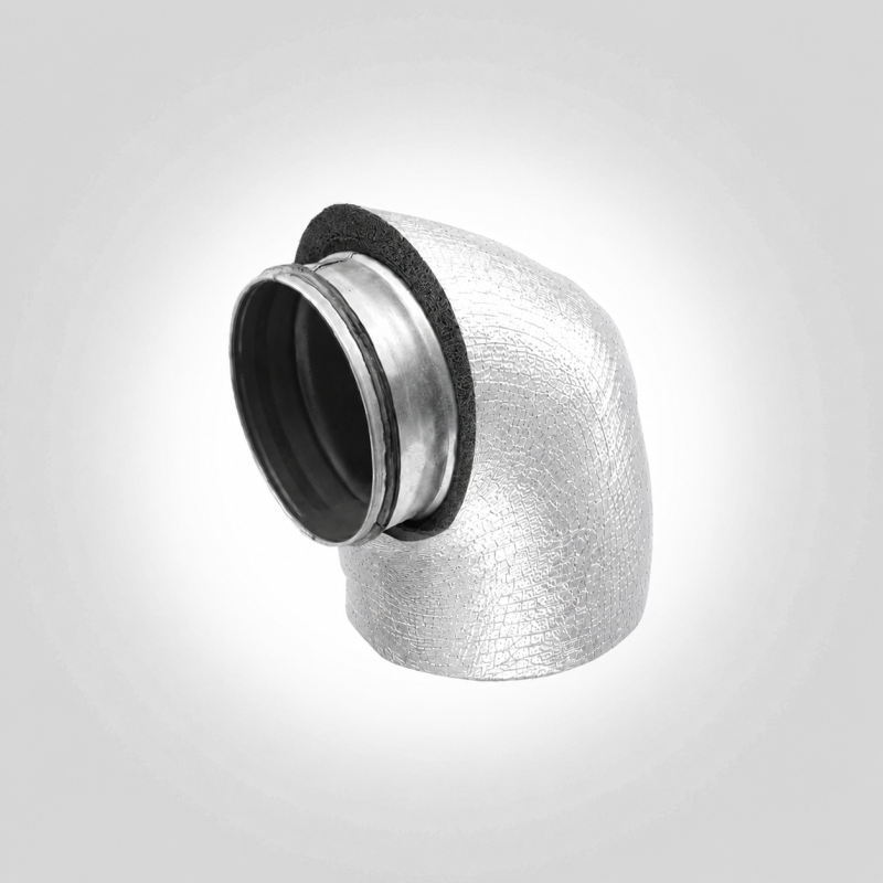 Bogen 90° Lüftungsbogen Kurzbogen 90° 90° Schalungsbogen 90° Speziallüftungsbogen 90°  isolierter isoliert alu aluminium