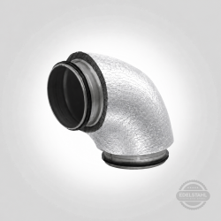 Bogen 90° Edelstahl V2A CNS isoliert ALU mit Dichtung