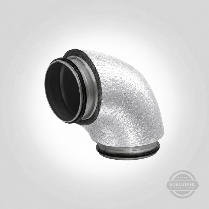 Bogen 90° Edelstahl V2A CNS isoliert ALU mit Dichtung