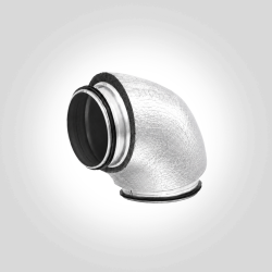 Bogen 90° Lüftungsbogen 90° isoliert Kurzbogen Alu Aluminium verzinkt
